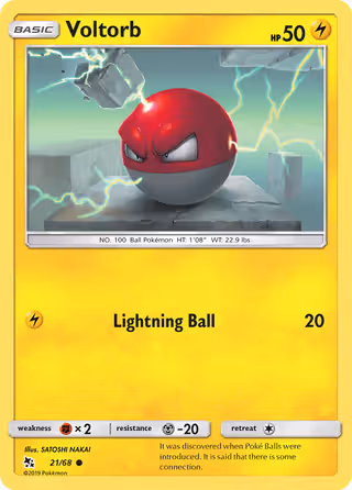 Voltorb 21/68 Pokemon card