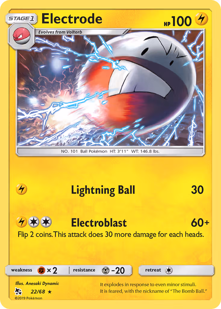 Electrode 22/68 Pokemon card