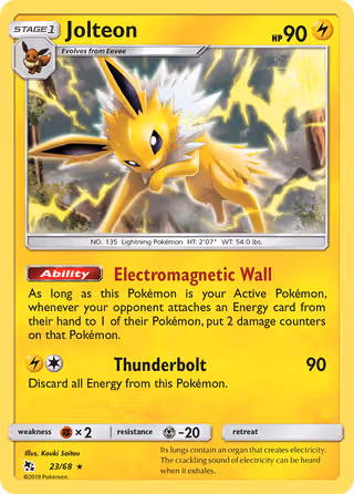 Jolteon 23/68 Pokemon card