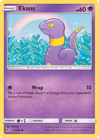Ekans 25/68 Pokemon card