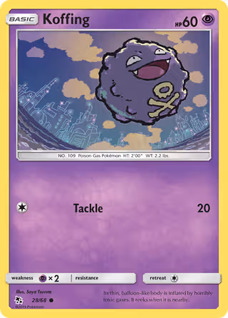 Koffing 28/68 Pokemon card