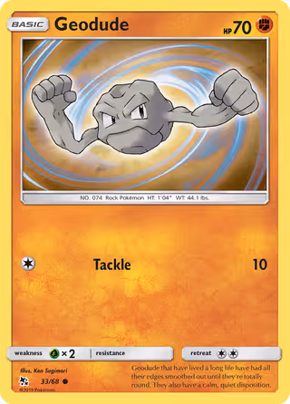 Geodude 33/68 Pokemon card