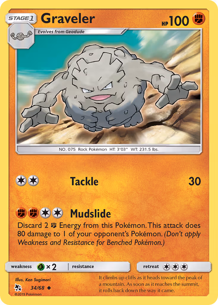 Graveler 34/68 Pokemon card