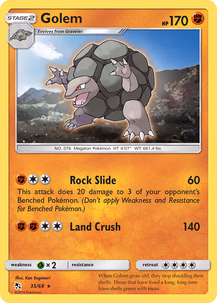 Golem 35/68 Pokemon card