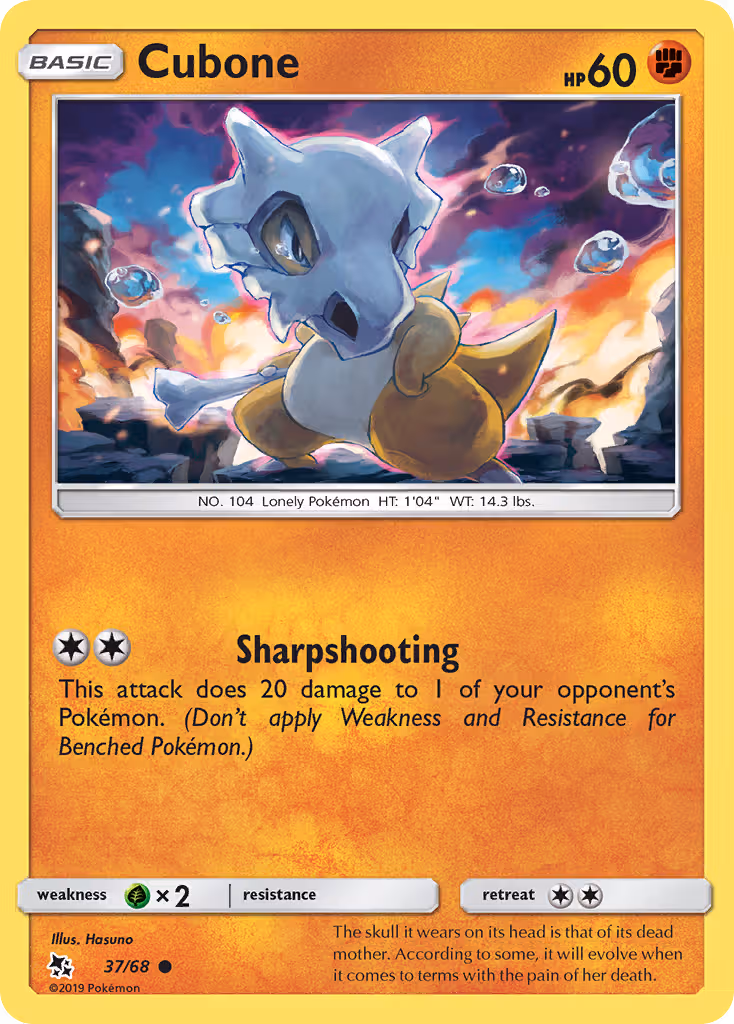 Cubone 37/68 Pokemon card