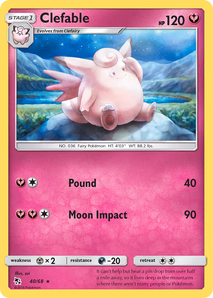 Clefable 40/68 Pokemon card