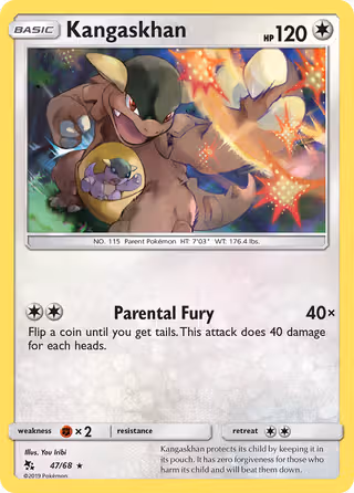 Kangaskhan 47/68 Pokemon card