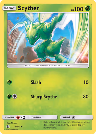 Scyther 5/68 Pokemon card