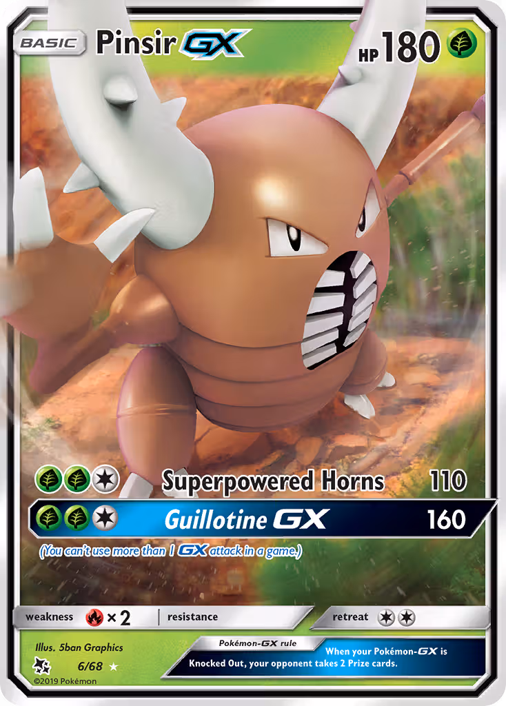 Pinsir GX 6/68 Pokemon card