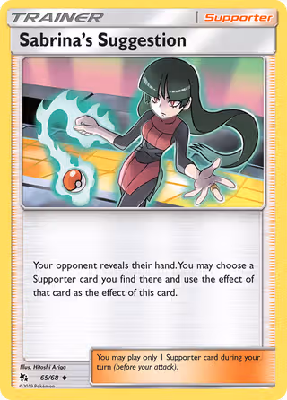 Sabrina’s Suggestion 65/68 Pokemon card