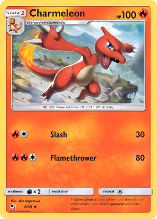Charmeleon 8/68 Pokemon card