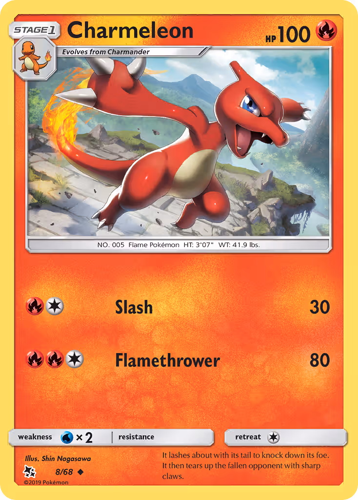 Charmeleon 8/68 Pokemon card