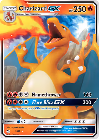 Charizard GX 9/68 Pokemon card