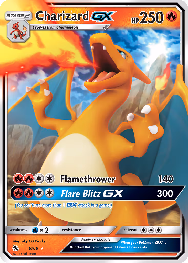 Charizard GX 9/68 Pokemon card