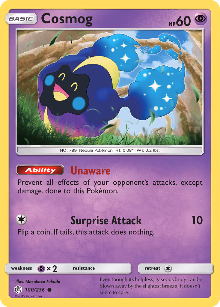Cosmog 100/236 Pokemon card