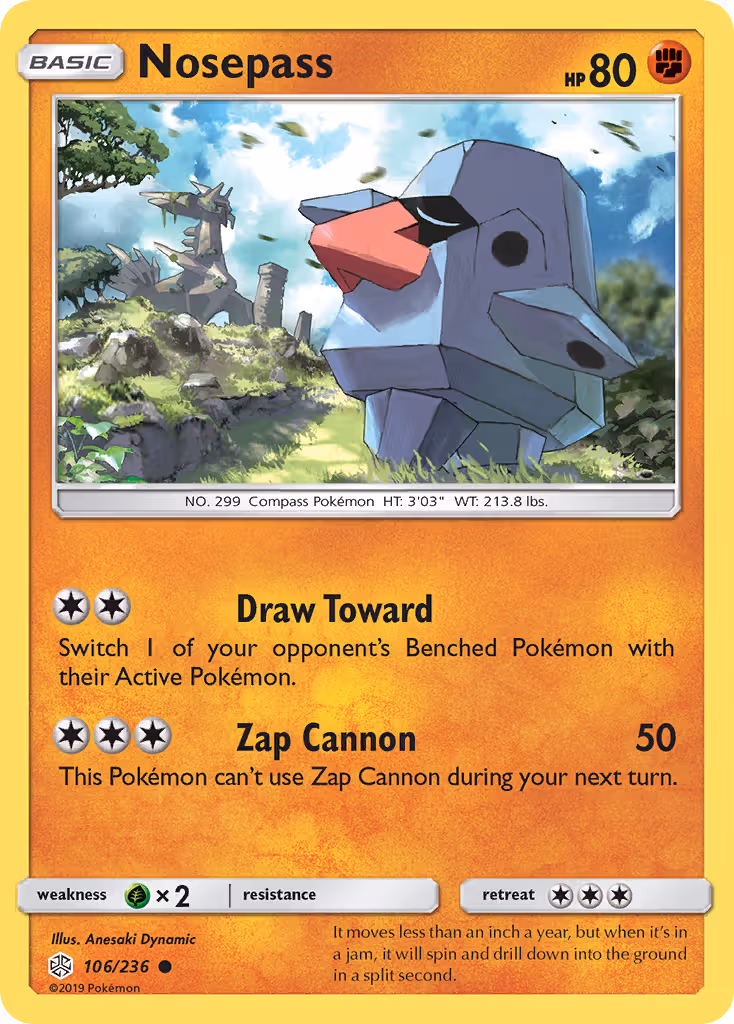 Nosepass 106/236 Pokemon card