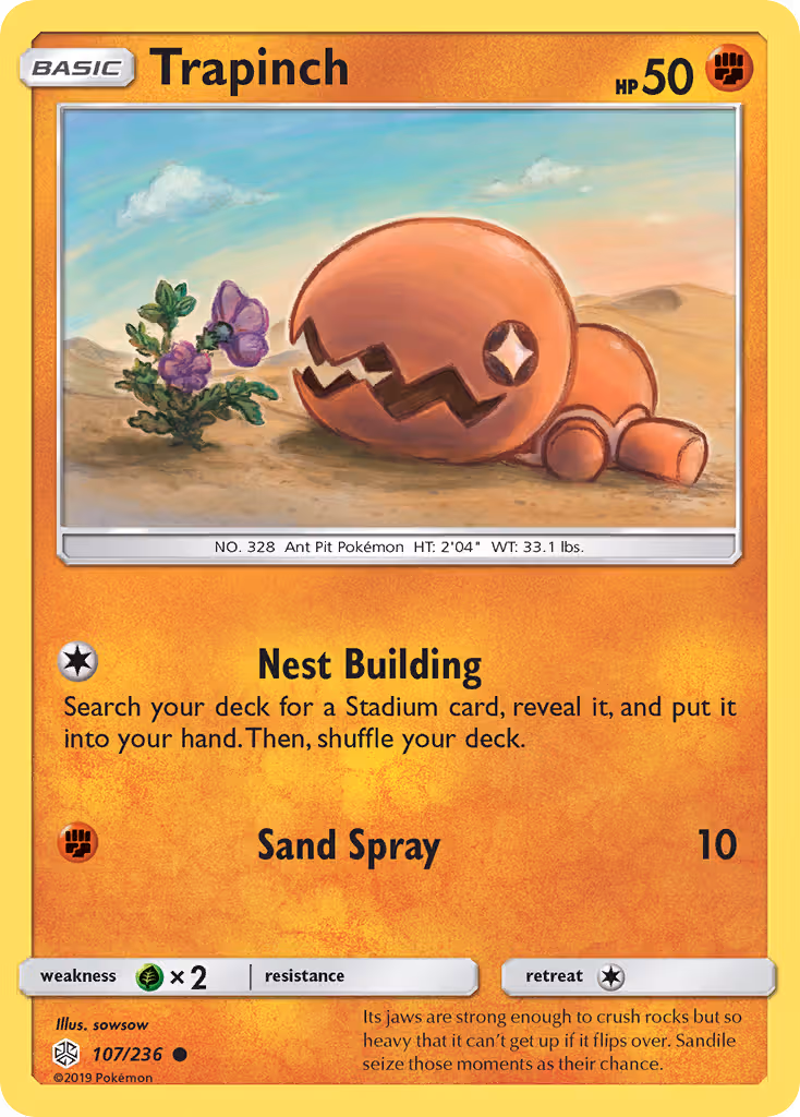 Trapinch 107/236 Pokemon card
