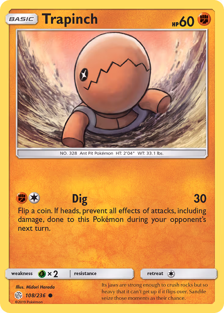 Trapinch 108/236 Pokemon card