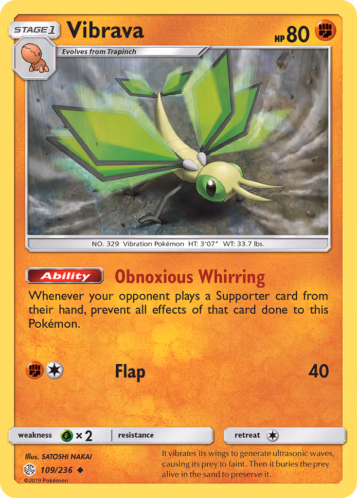 Vibrava 109/236 Pokemon card