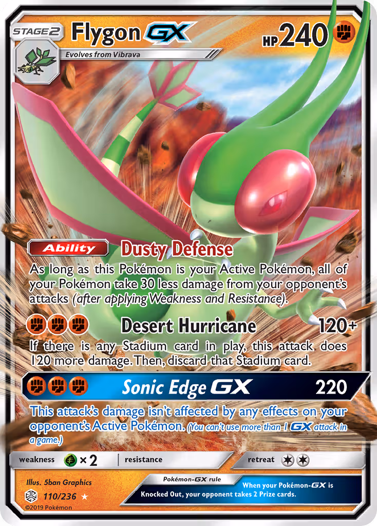 Flygon GX 110/236 Pokemon card