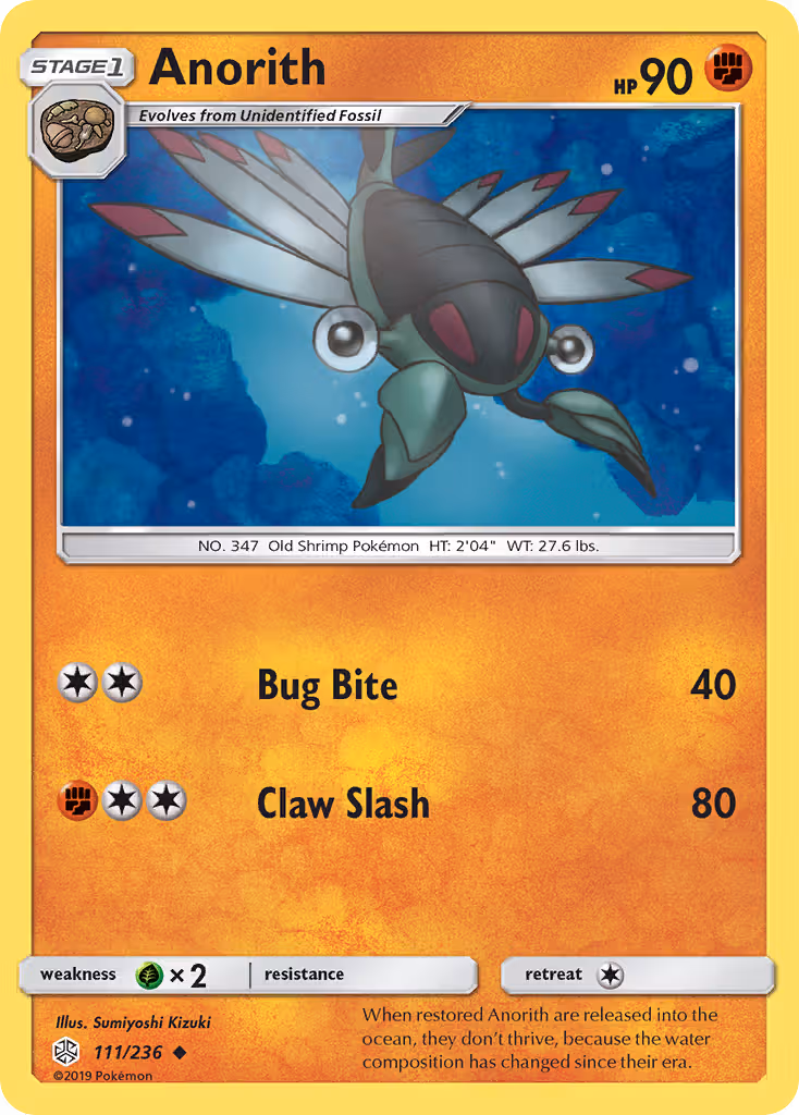Anorith 111/236 Pokemon card