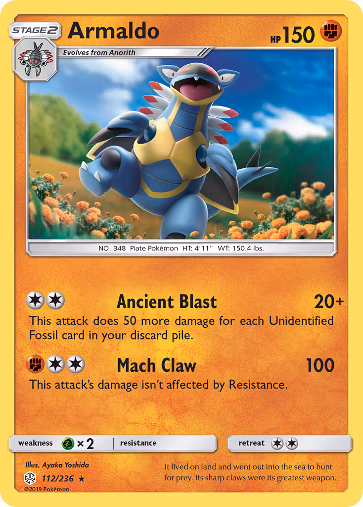 Armaldo 112/236 Pokemon card