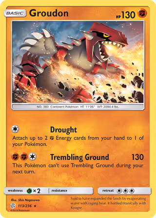 Groudon 113/236 Pokemon card