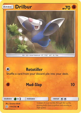 Drilbur 114/236 Pokemon card