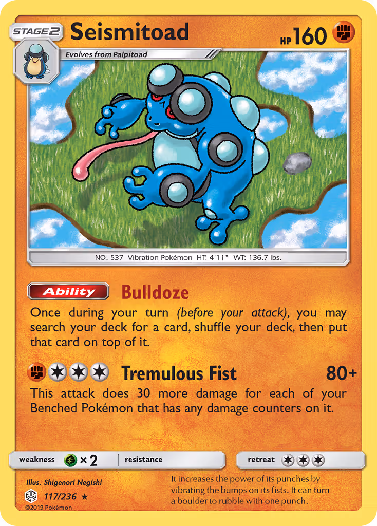 Seismitoad 117/236 Pokemon card