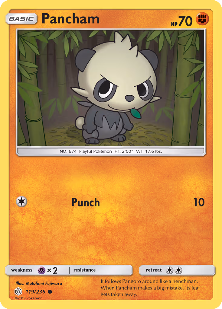 Pancham 119/236 Pokemon card