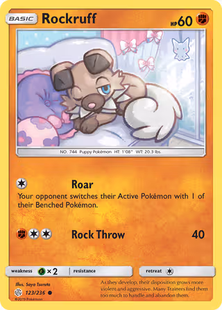 Rockruff 123/236 Pokemon card