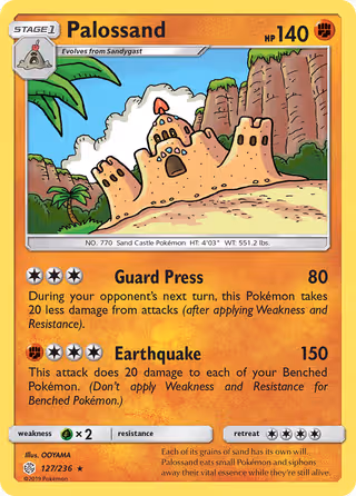 Palossand 127/236 Pokemon card