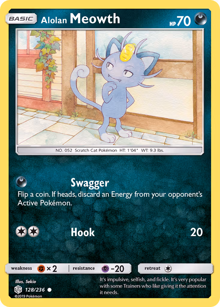 Alolan Meowth 128/236 Pokemon card