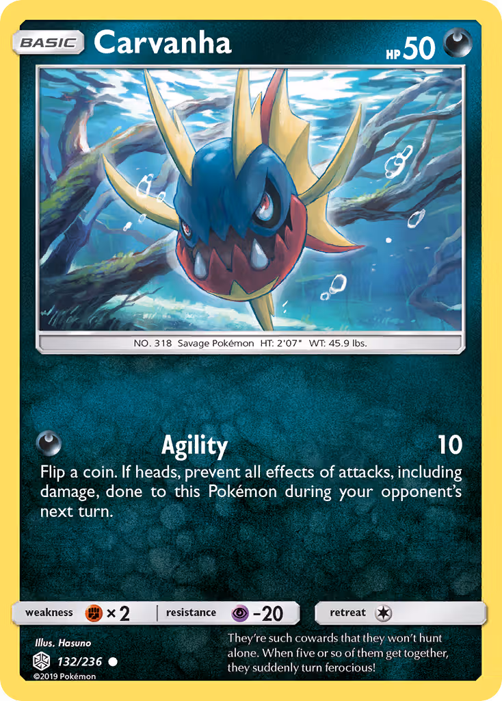 Carvanha 132/236 Pokemon card
