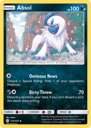 Absol 133/236 Pokemon card