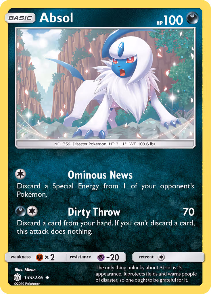 Absol 133/236 Pokemon card