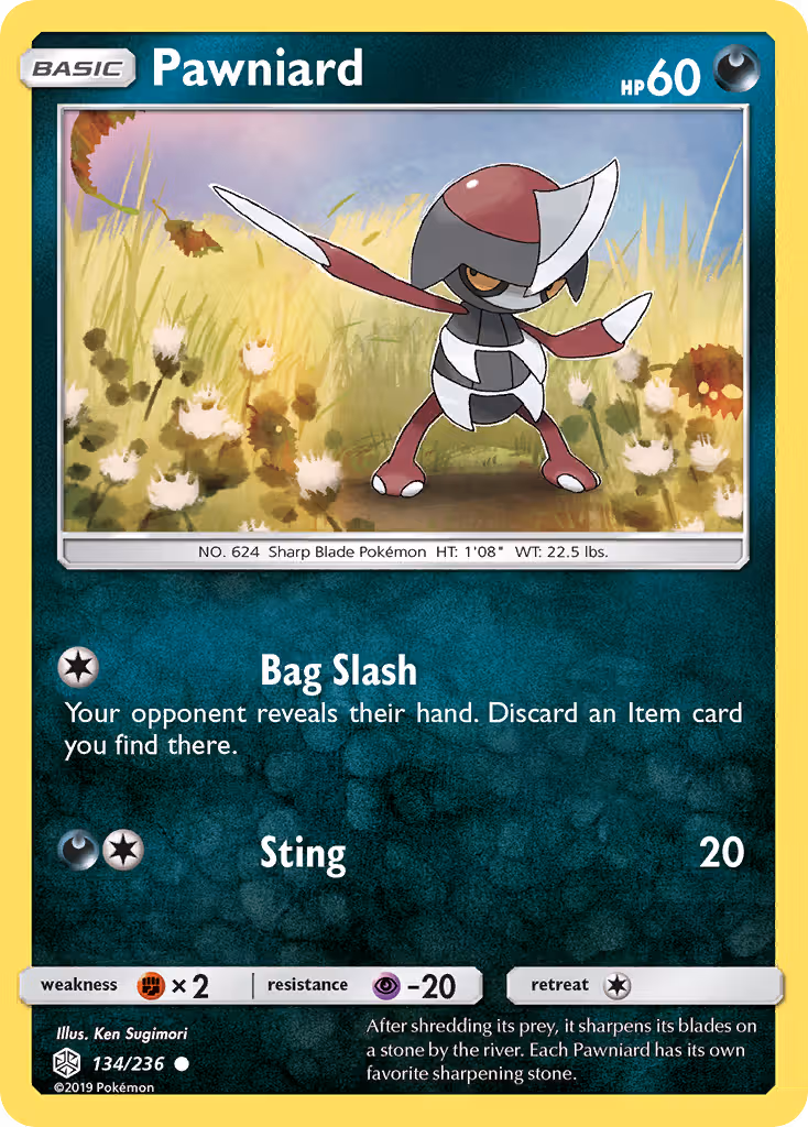Pawniard 134/236 Pokemon card