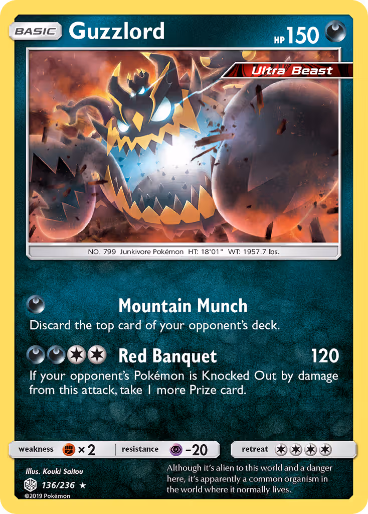 Guzzlord 136/236 Pokemon card