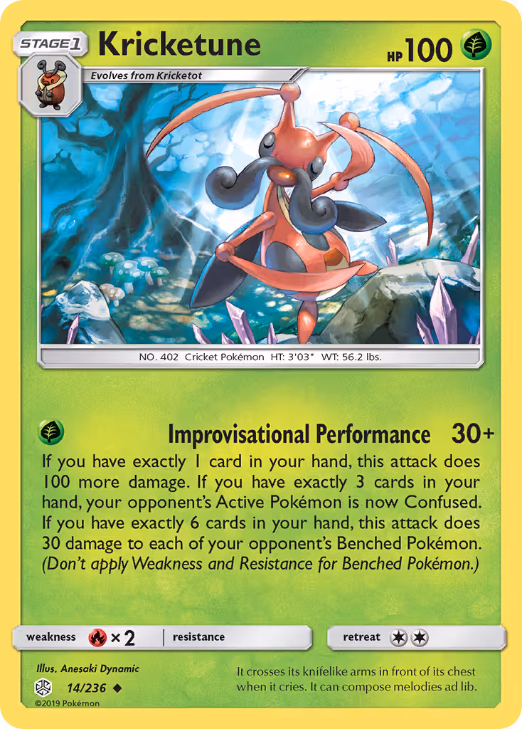 Kricketune 14/236 Pokemon card