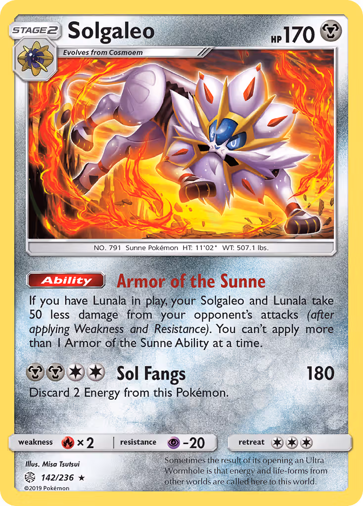 Solgaleo 142/236 Pokemon card