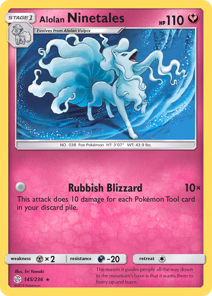 Alolan Ninetales 145/236 Pokemon card