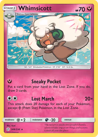 Whimsicott 148/236 Pokemon card