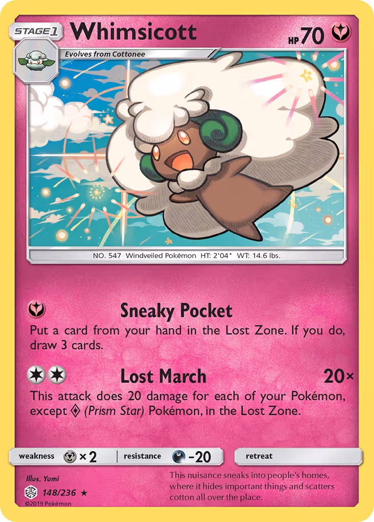 Whimsicott 148/236 Pokemon card