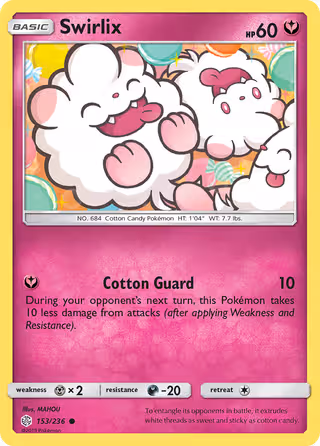 Swirlix 153/236 Pokemon card