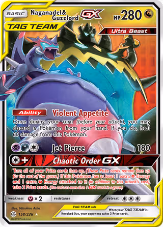 Naganadel & Guzzlord GX 158/236 Pokemon card