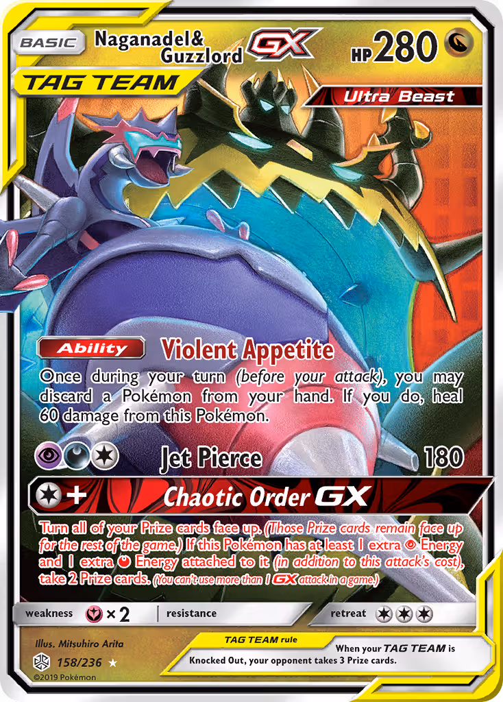 Naganadel & Guzzlord GX 158/236 Pokemon card