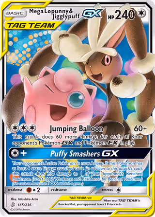 Mega Lopunny & Jigglypuff GX 165/236 Pokemon card