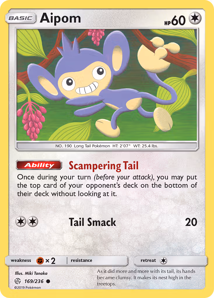 Aipom 169/236 Pokemon card