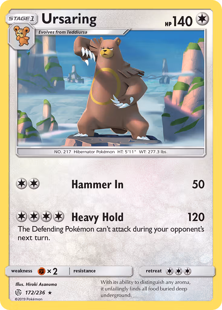 Ursaring 172/236 Pokemon card