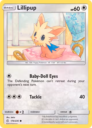 Lillipup 174/236 Pokemon card